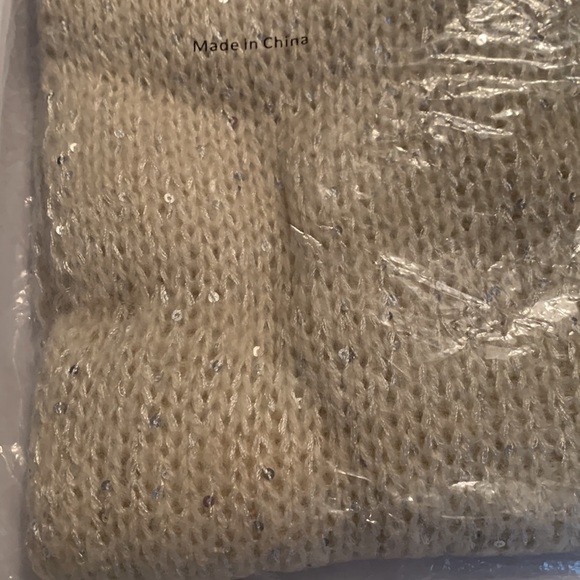 Gold Coast ladies scarf beret set ivory silver sequin New with tags - Picture 4 of 4